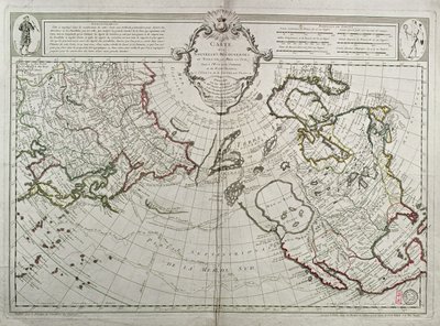 Mappa delle Nuove Scoperte a Nord dei Mari del Sud, 1750 da Guillaume Delisle